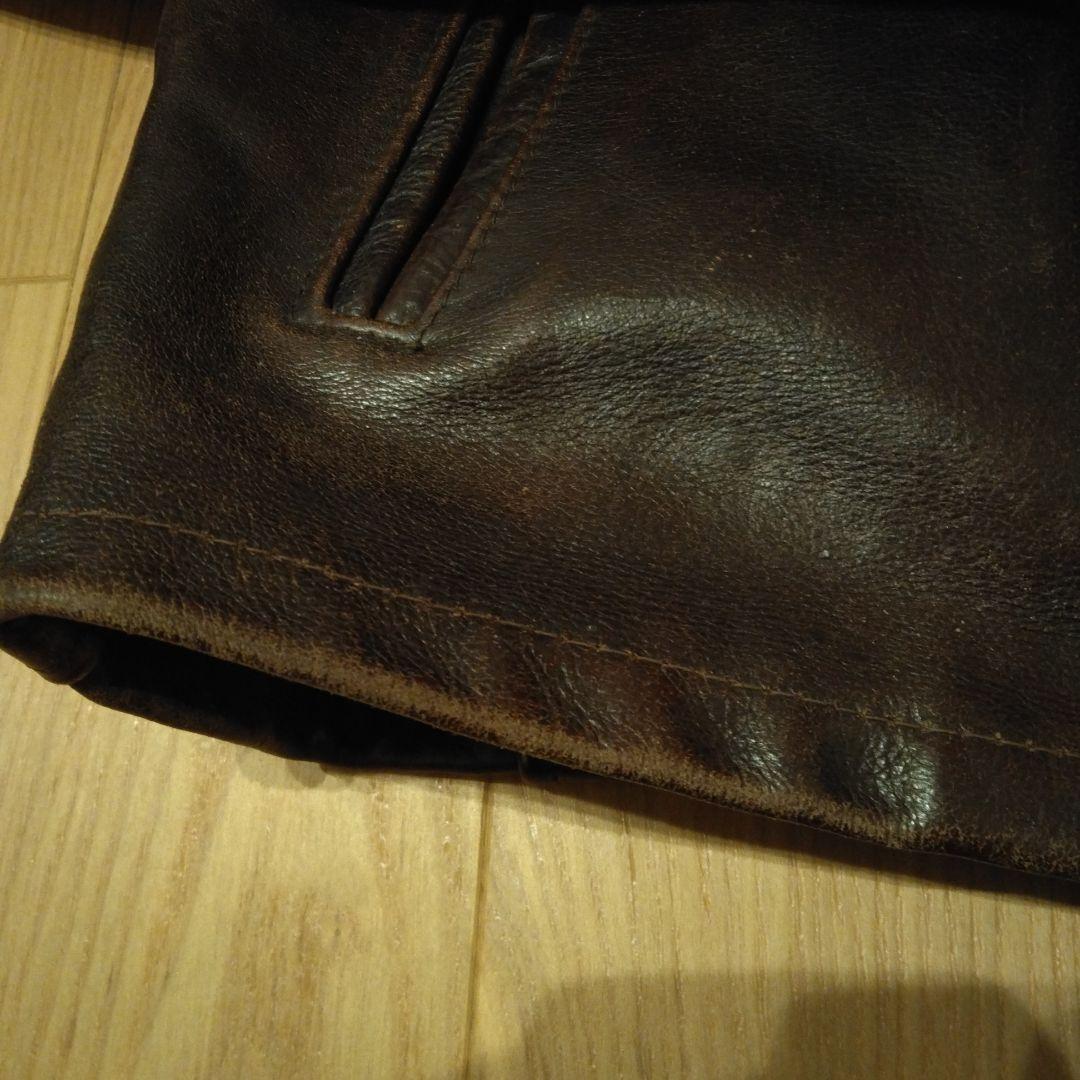 SCHOTT 659 シングルライダース トラッカーズ サイズ36 赤茶色系