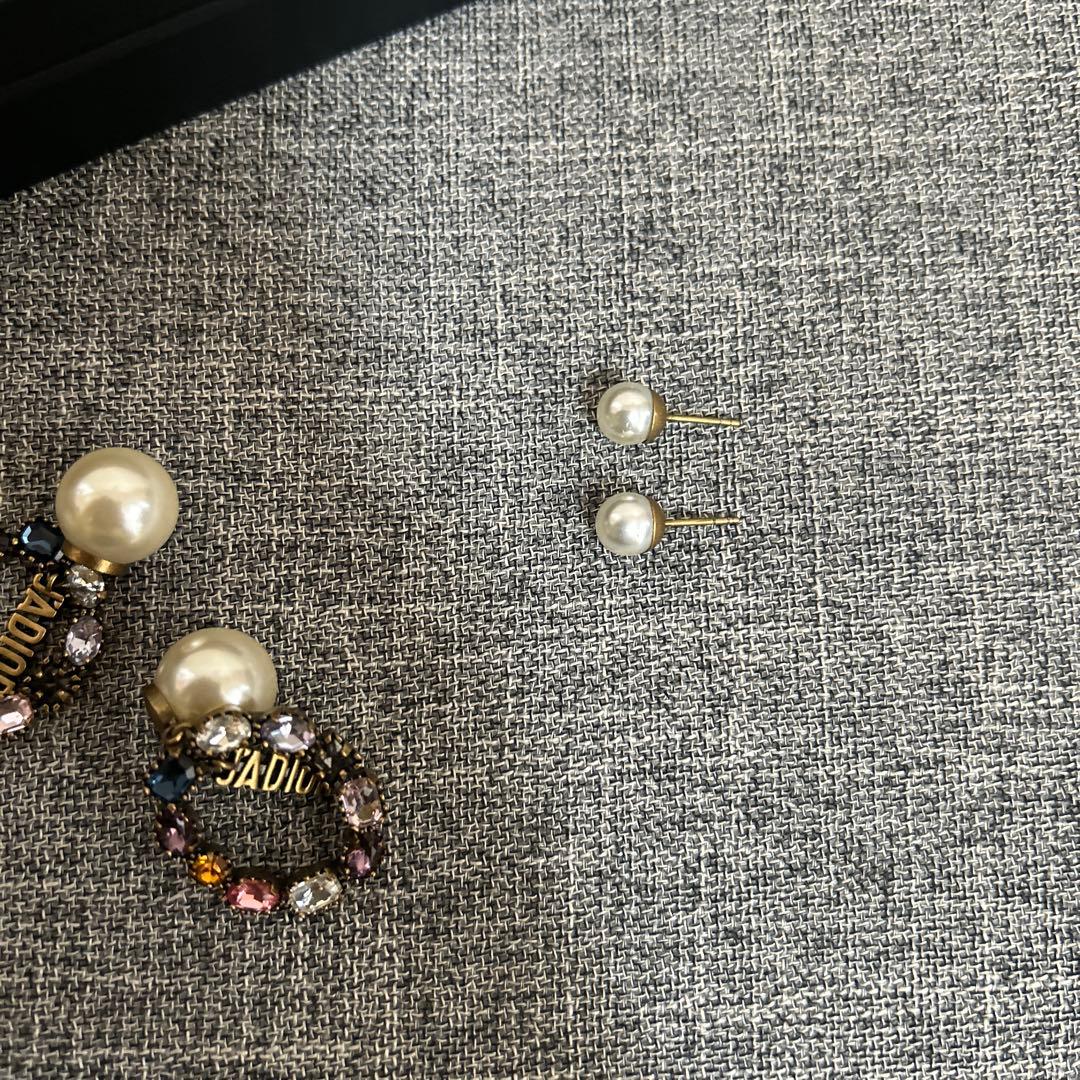 Jadior クリスチャンディオール ヴィンテージ レインボー パールピアス