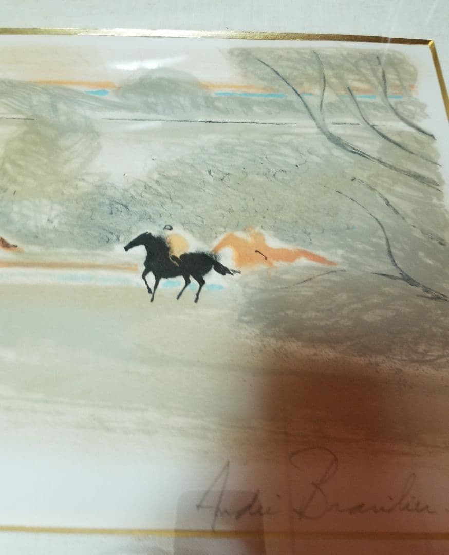 アンドレブラジリエのリトグラフ レア物 珊瑚色の隊列です - メルカリ