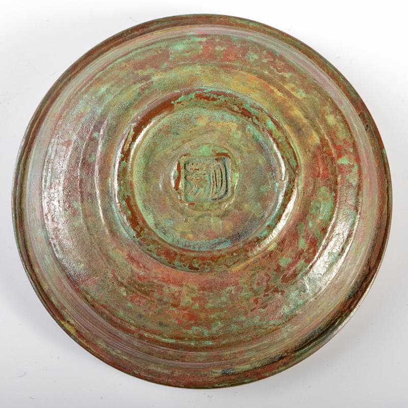 高岡銅器　須賀月芳作　蝋型鋳銅　松竹梅　香合　共箱　V　R6341