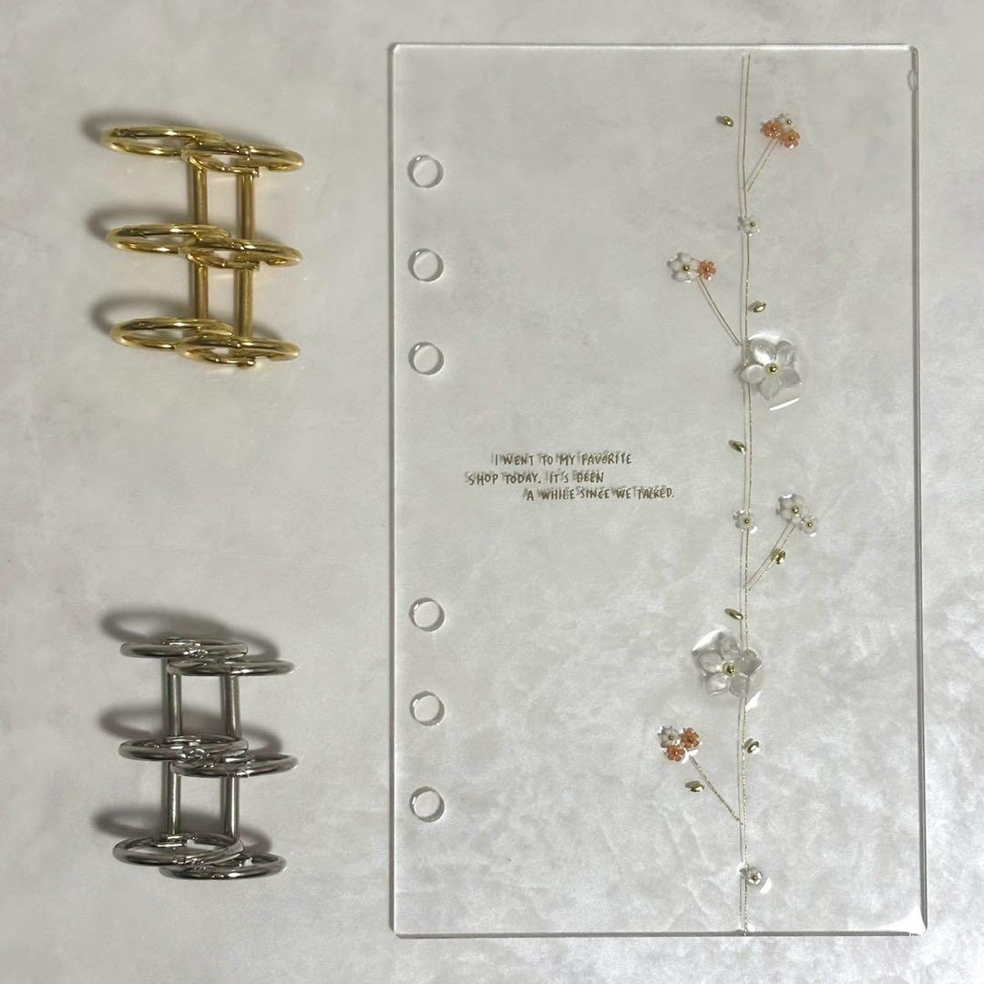 ✨ピゾ✨A6 アクリルレジンバインダー　リング付き　韓国　貯金