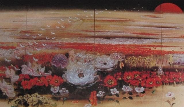 近藤弘明、【華苑久遠】、希少な額装用画集より、新品額装付、状態良好