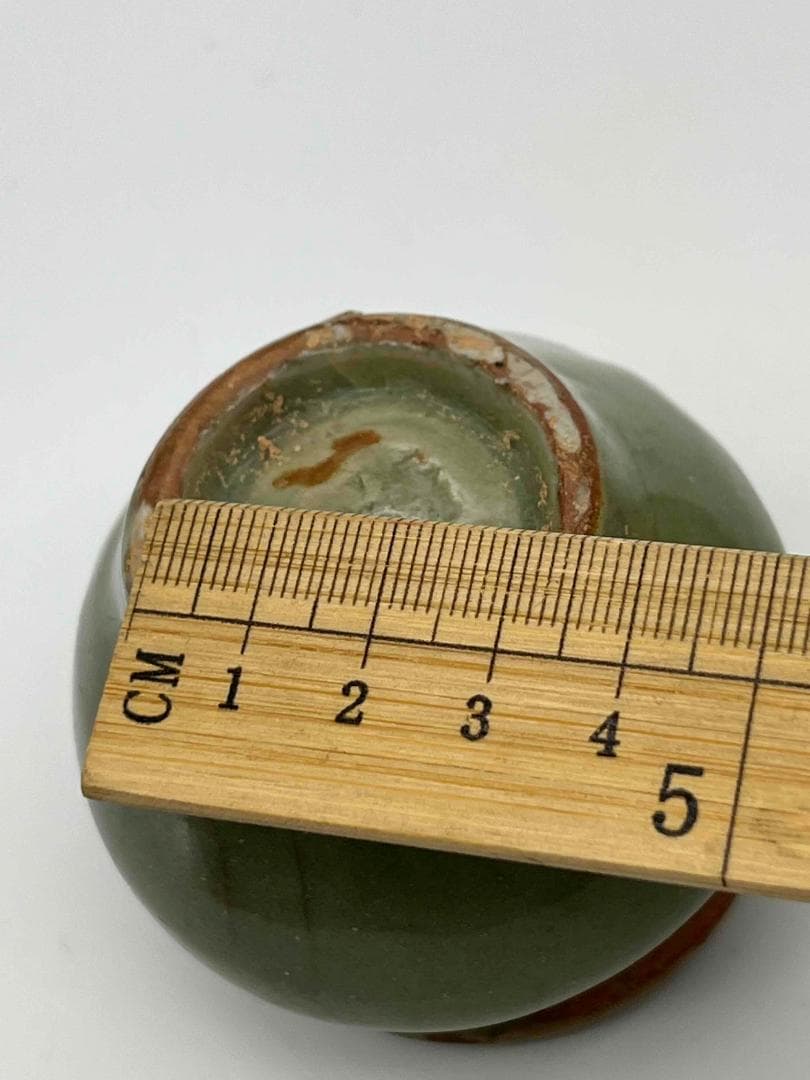 宋から元時代 青磁 龍泉窯刻花文壺 蓋付き 一対 茶入 茶道具(