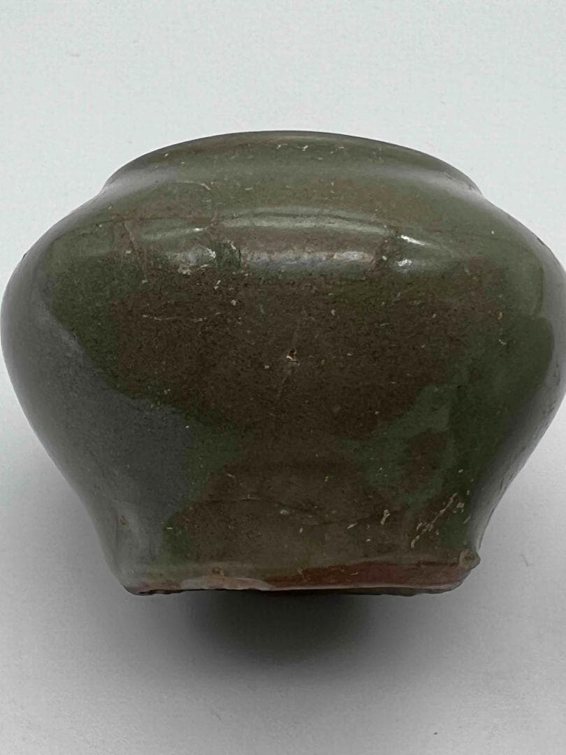 宋から元時代 青磁 龍泉窯刻花文壺 蓋付き 一対 茶入 茶道具(