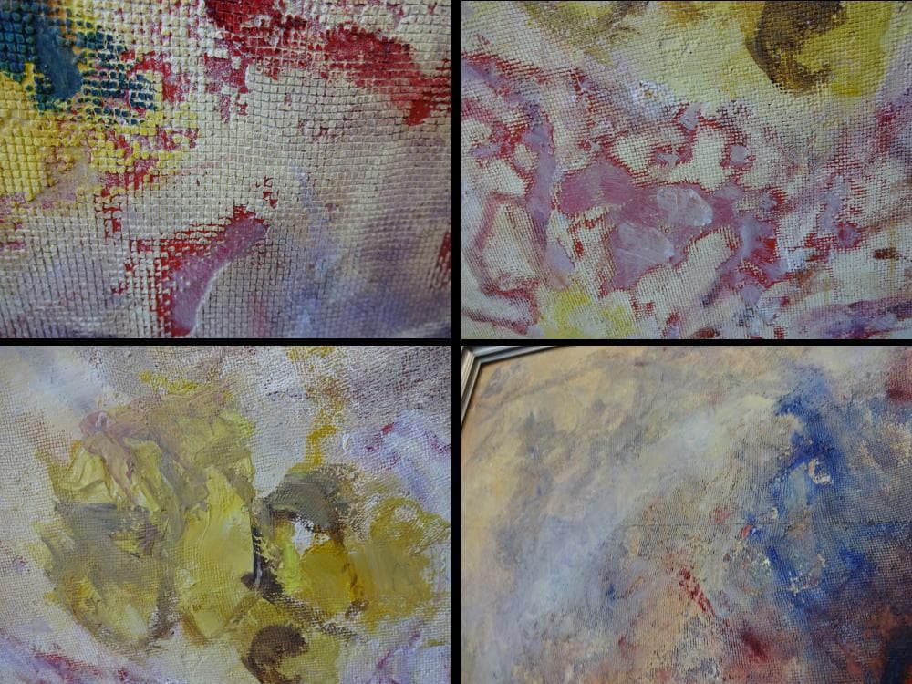 大型フレーム付絵画　油彩画　油絵　光陽会受賞者　松原孝明　『童心（壁の内で』