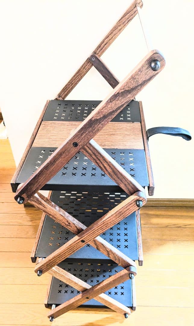 ☆kimicamp☆キミキャンプ☆3段ラック アイアン&ウッド☆