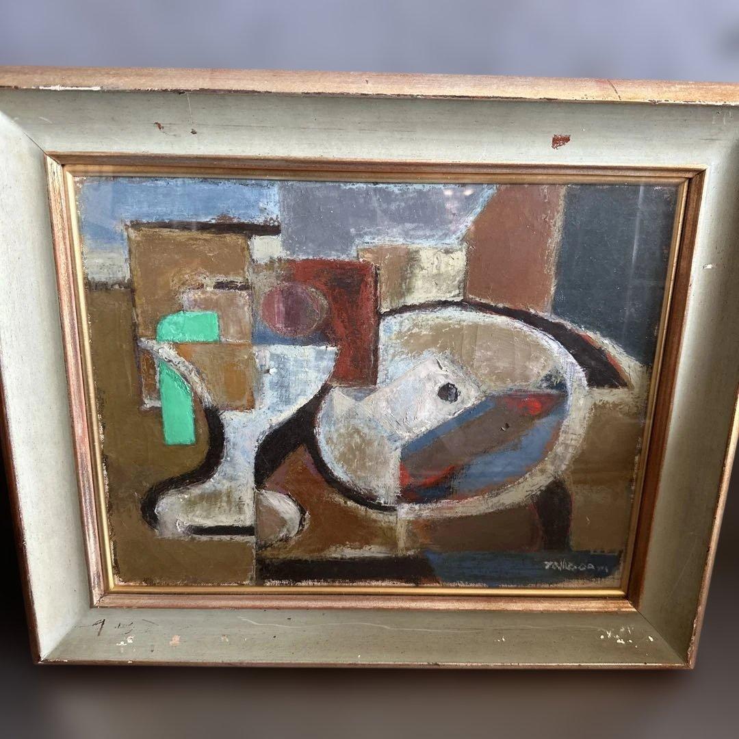 お値下げ❣️ヴィンテージ　抽象画 油彩画 Yamamoto