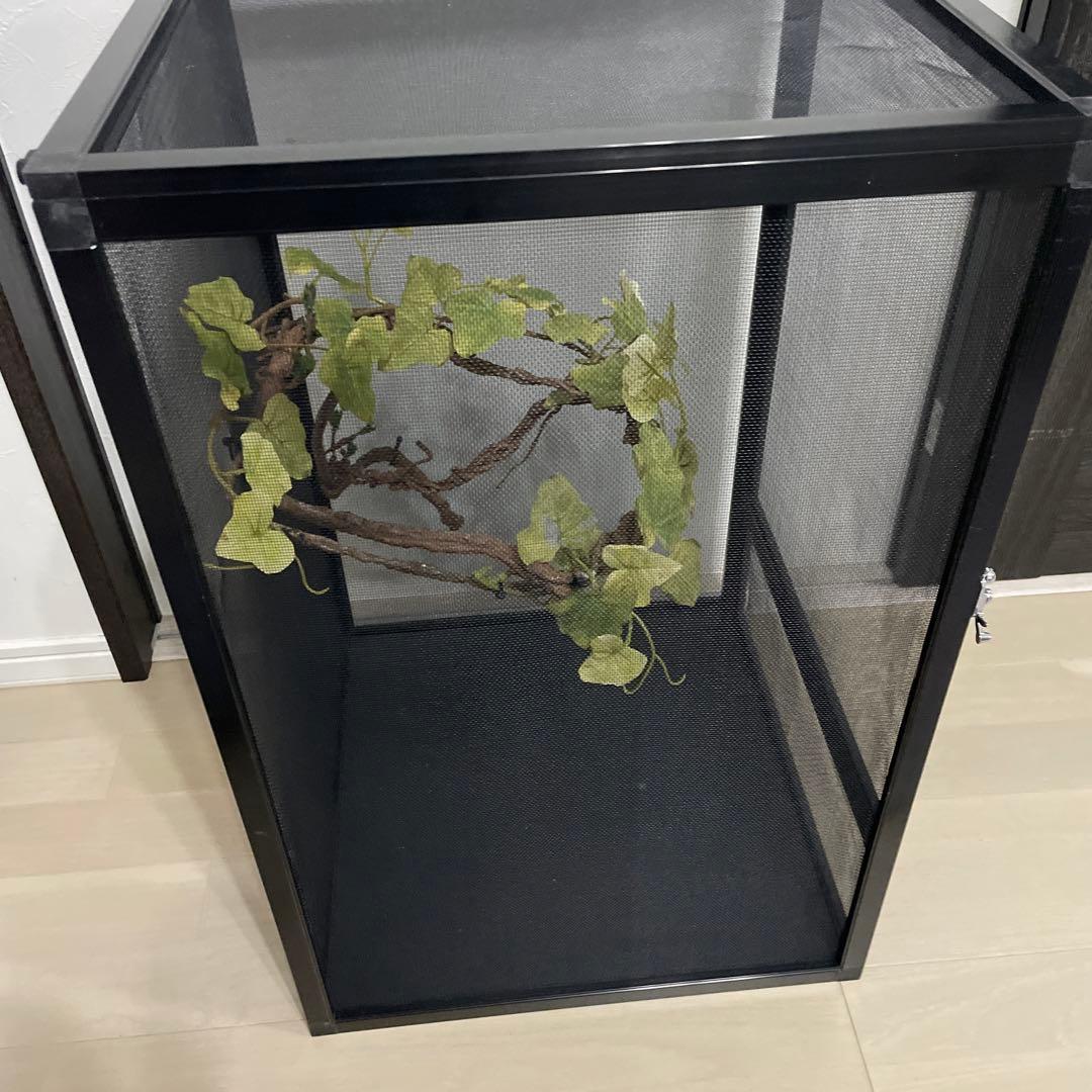 飼育ケージ ケージ 42×42×66 爬虫類 カメレオン メッシュ レイアウト