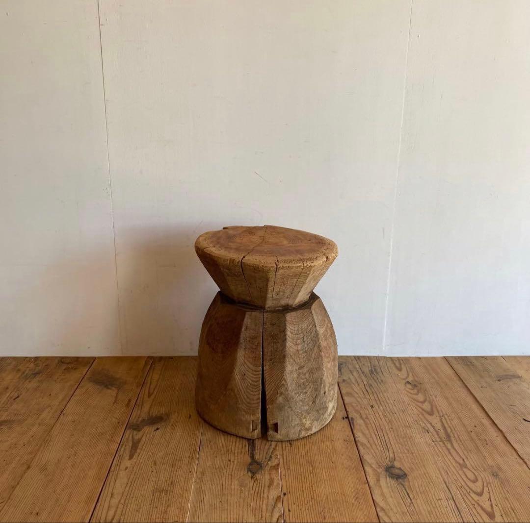 アンティーク ローテーブル 椅子 欅 臼 プリミティブ 無塗装 - メルカリ
