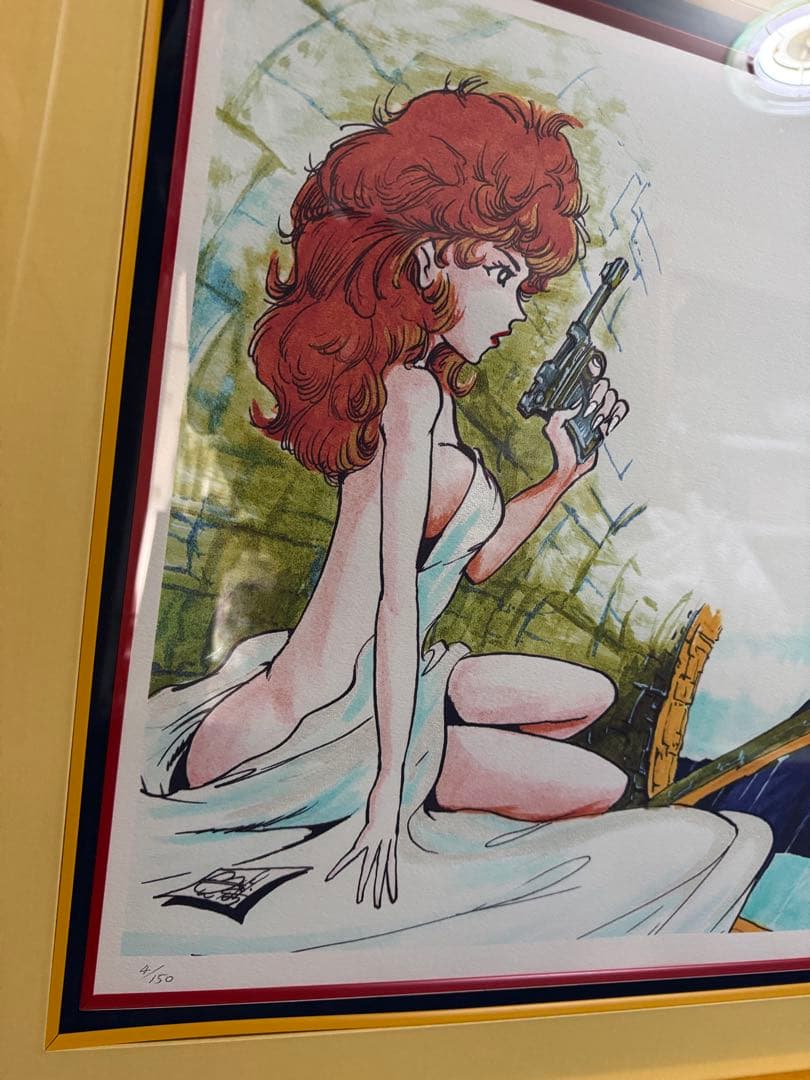 レア貴重●ルパン三世 版画・ジークレー モンキー・パンチ先生サイン証明書付 額装