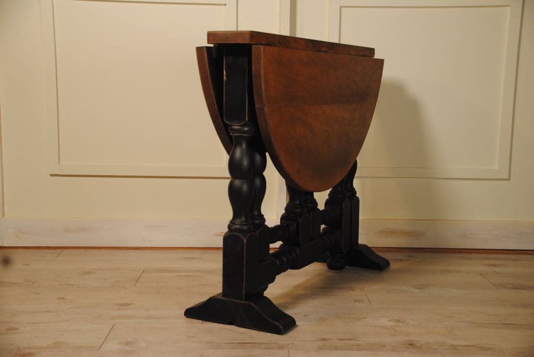 アンティークテーブル　ゲートレッグ　ドロップリーフ　オーク材　サイドテーブル