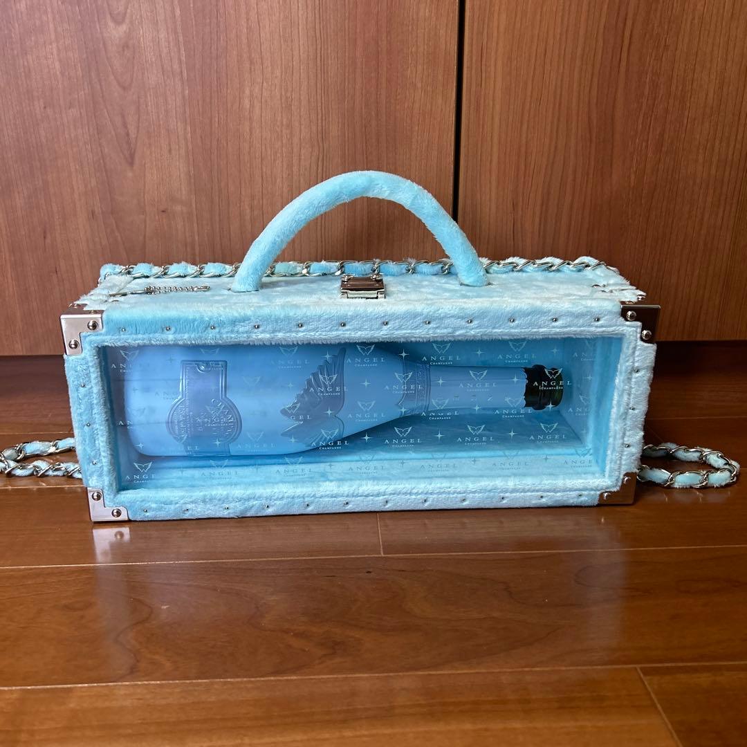 エンジェルシャンパンドゥミセックブルーシャンパンケース空き箱