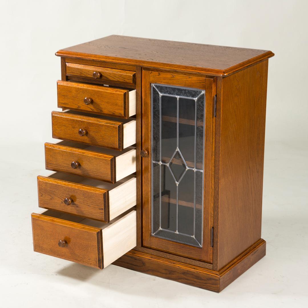 三越家具 ブルージュ キャビネット オーク材 英国カントリー ステンド