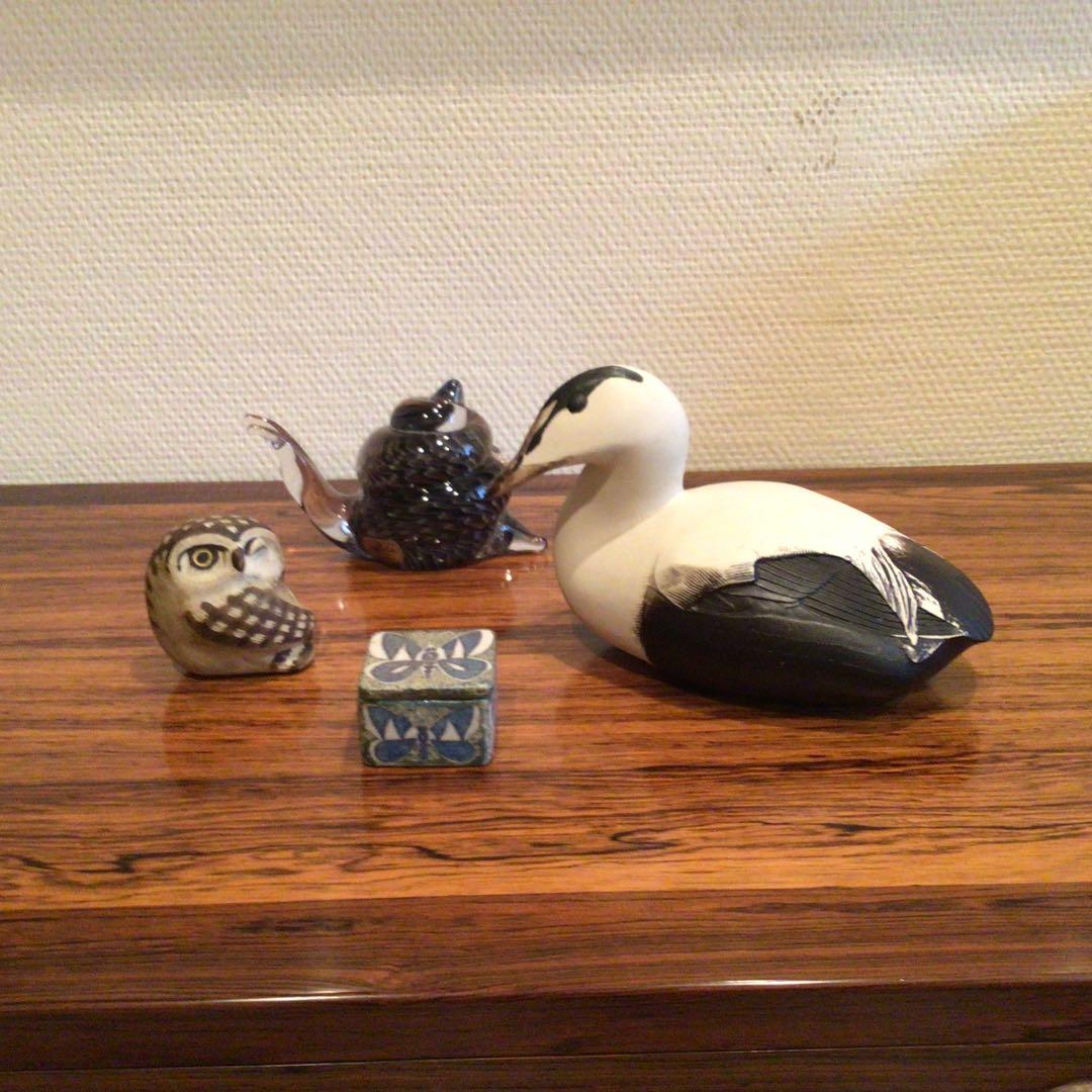 グスタフスベリ ポール・ホフ作品 「水鳥」 ビンテージ希少品