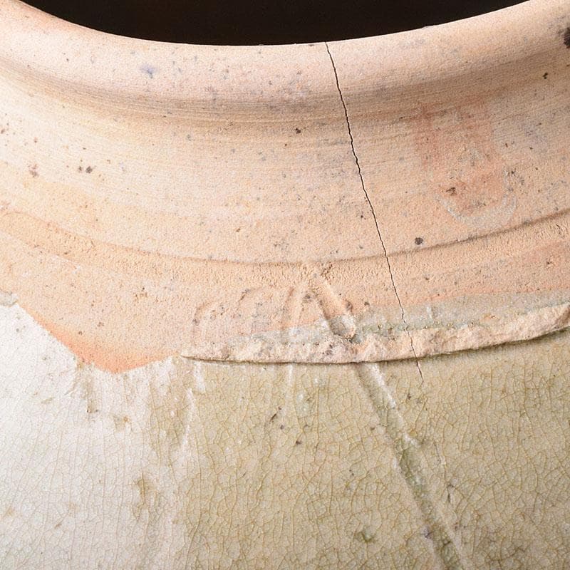 タイ古陶磁 スンコロク 宋胡録 刻線文壷 C R8477H