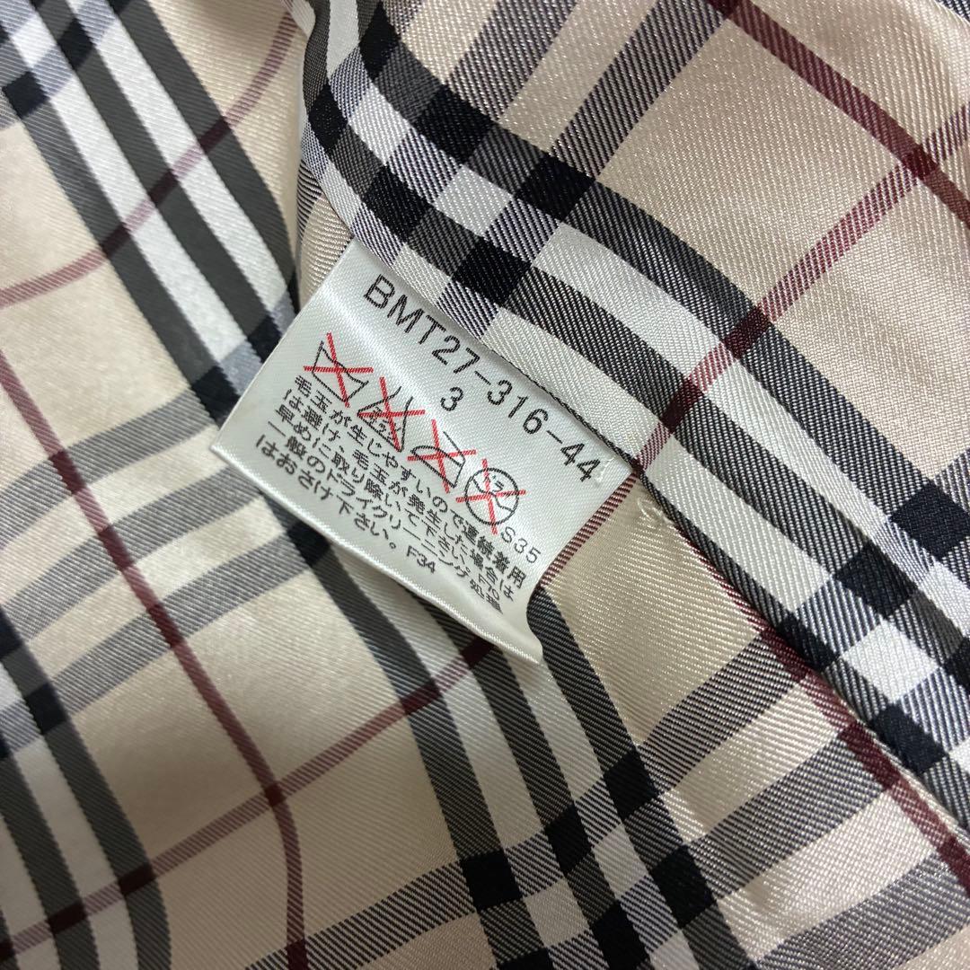 バーバリーブラックレーベル　ラビットファー　ノバチェック　ジャケット　3 L