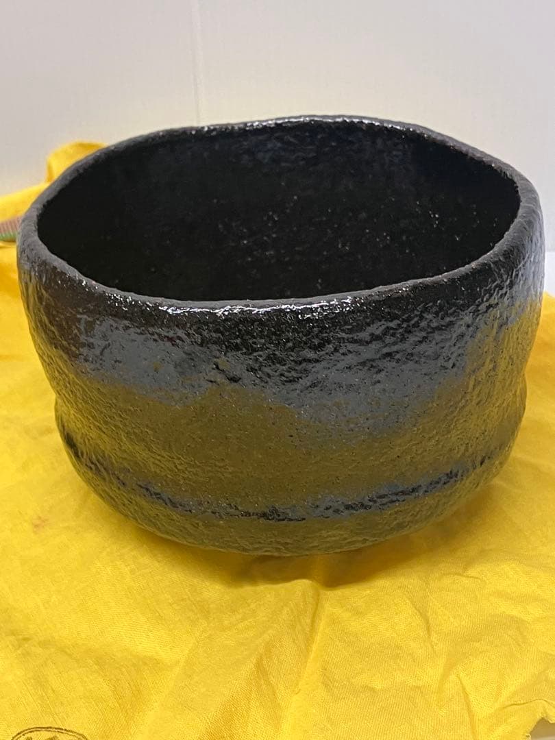 小川裕起夫作黒楽茶碗共箱茶道具