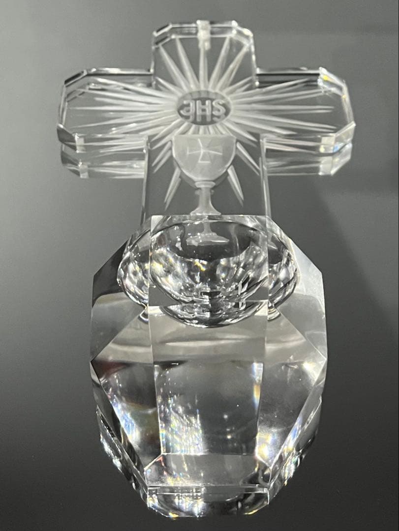 BACCARATバカラ/※極希少型 美品 キリスト クロス十字架 壁掛け聖水盤