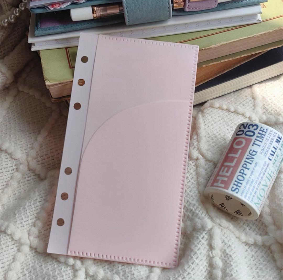 A6リフィル10枚 アクリルバインダー 貯金 saving 家計 ダブル ピンク
