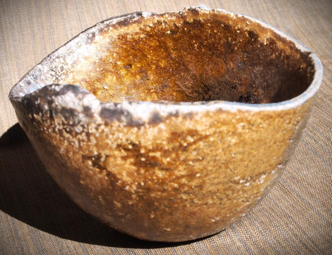 人気作家☆大岩智之【師：隠崎隆一】☆黒備前茶碗☆共箱