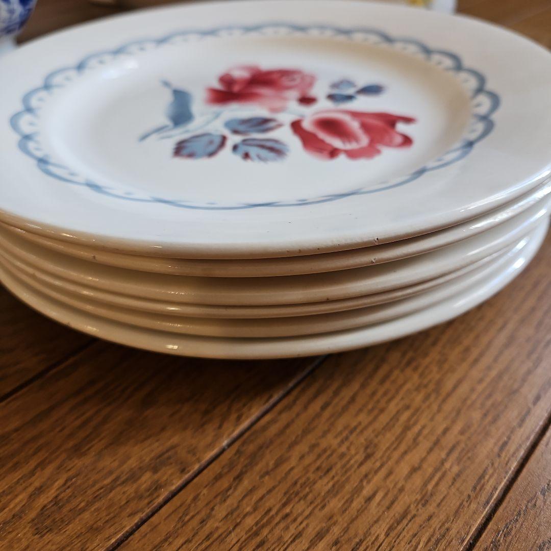 フランス製ヴィンテージ フラット プレート 6 枚、DIGOIN