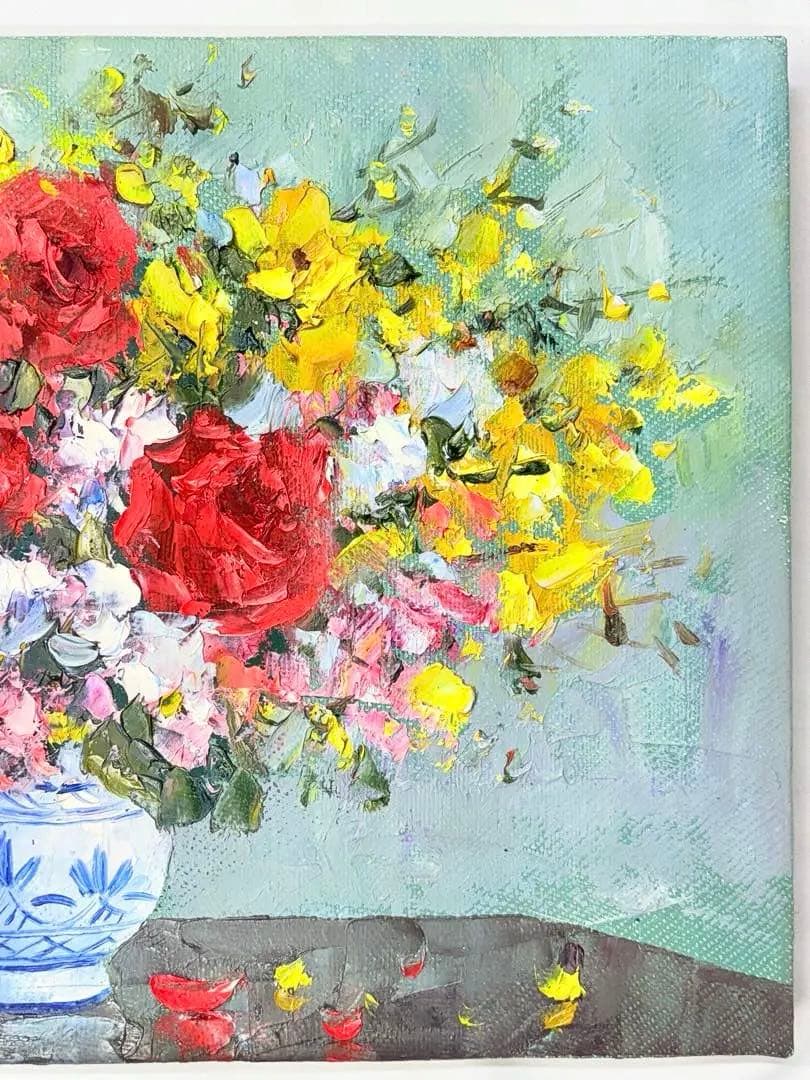 「薔薇」 　堀哲夫 【肉筆】油絵 油彩画 絵画 日本画 アート 花 直筆サイン有