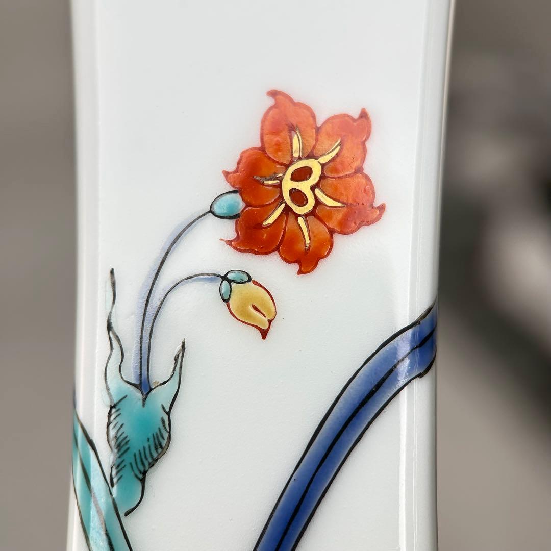 花瓶 錦 杵形 水仙絵 小花生】二重渦福 柿右衛門 - メルカリ