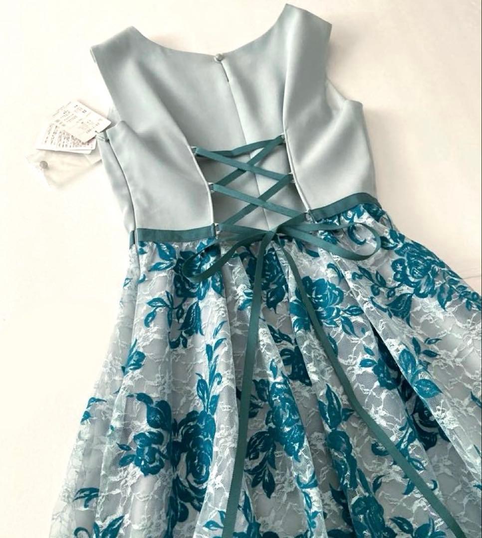 新品☆ AIMER 花柄レース ドレスワンピース チュール バッククロス リボン