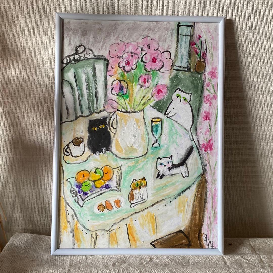 絵画 。手描き【部屋に漂う桜の香り】