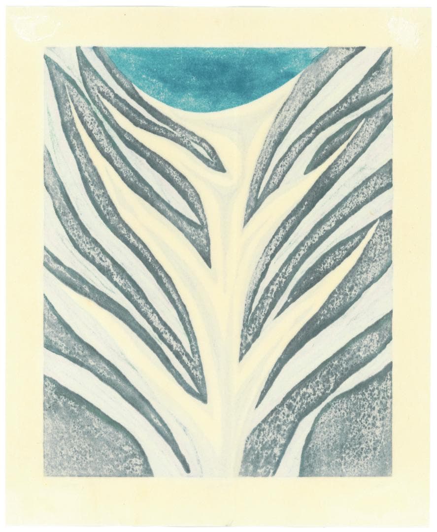 ☆大谷一良 木版画「残雪の歌」鉛筆サイン入り・限定25部・1999