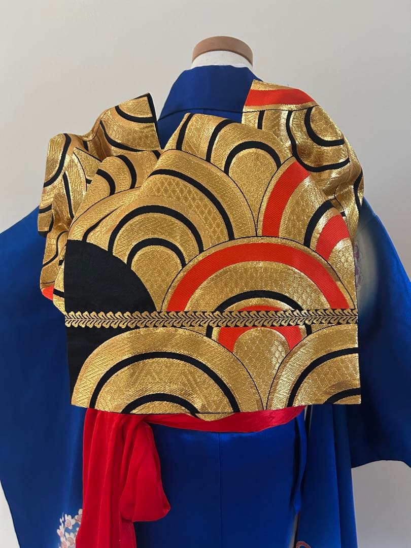 7歳　七五三　正絹着物　古典柄　帯　帯揚げ　帯締め　しごき　バッグ