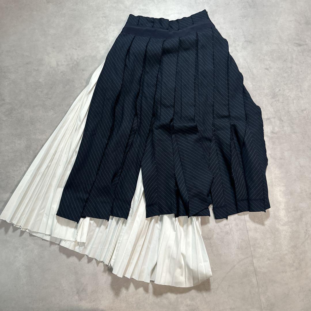 SACAI サカイ プリーツスカート 切り替え ラップスカート 巻き ベルト