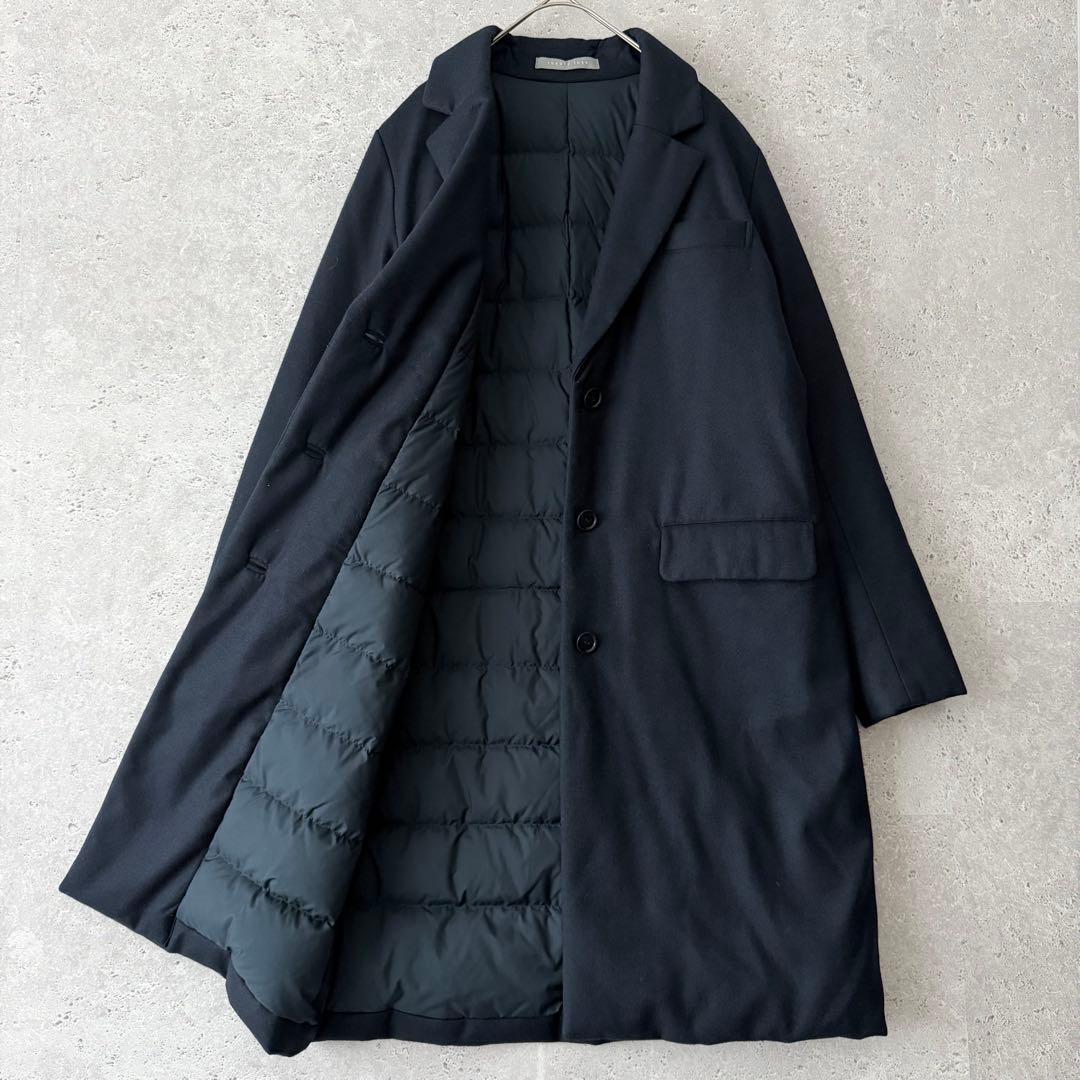 Theory luxe メルトンウール ダウン チェスターコート 40 ネイビー