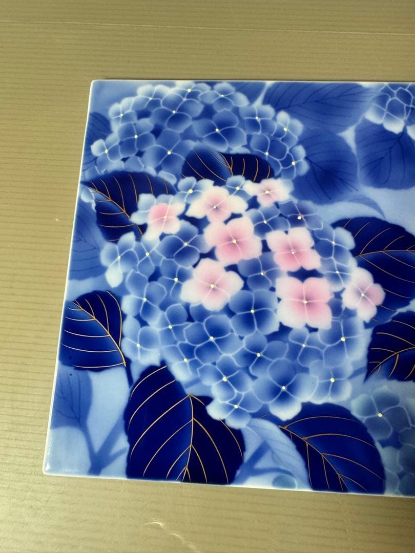 2895 深川製磁 紫陽花 陶板画 未使用
