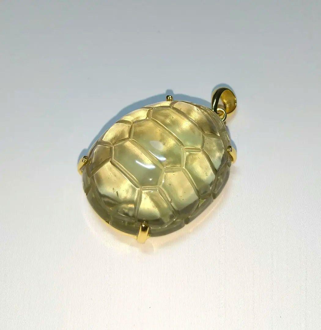 専用【高品質】リビアングラス《亀》ペンダントトップ　美品　希少　レア　縁起物