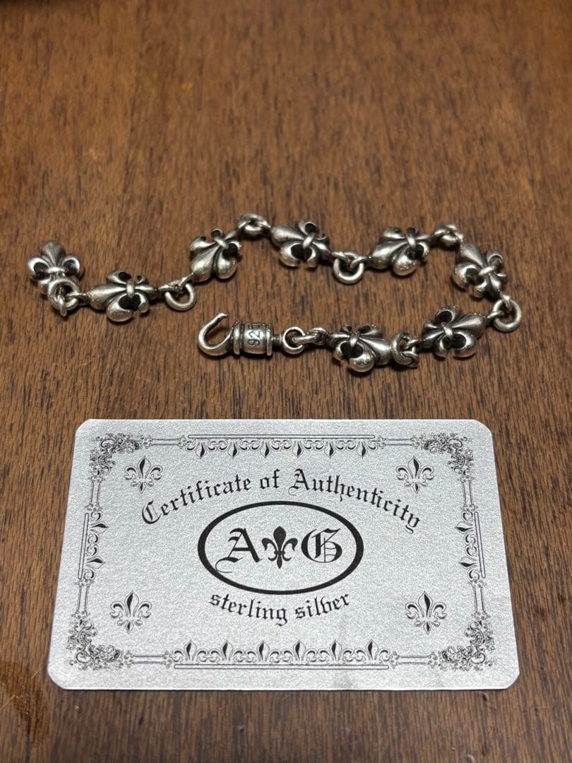 A&G ブレスレット A&G エーアンドジー レザーブレスレット シルバー