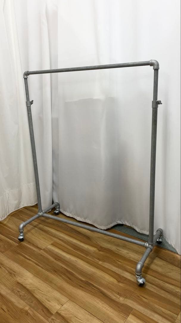 インダストリアル シャビー 鉄製 配管 パイプラック 無骨 キャスター付き