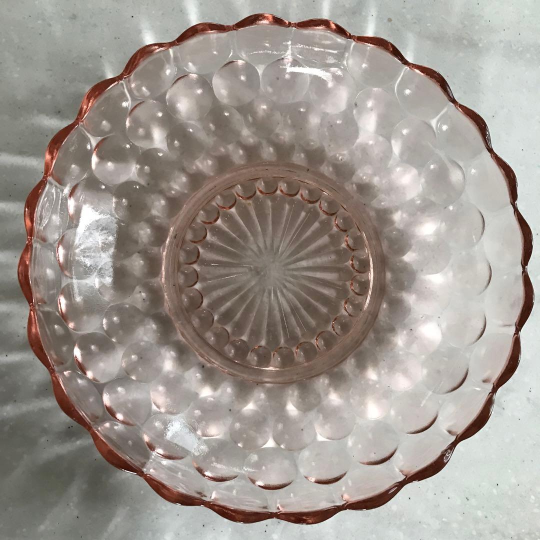 Fire King /BUBBLEピンクシャロウボウル【sa745】