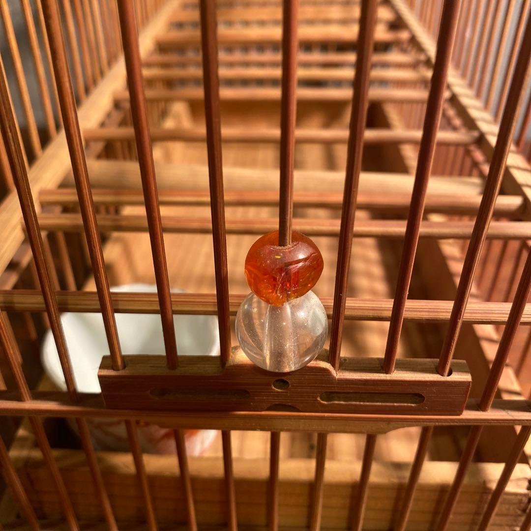 E 昭和レトロ 竹製鳥かご 鳥籠 メジロ 骨董品 古道具 インテリア