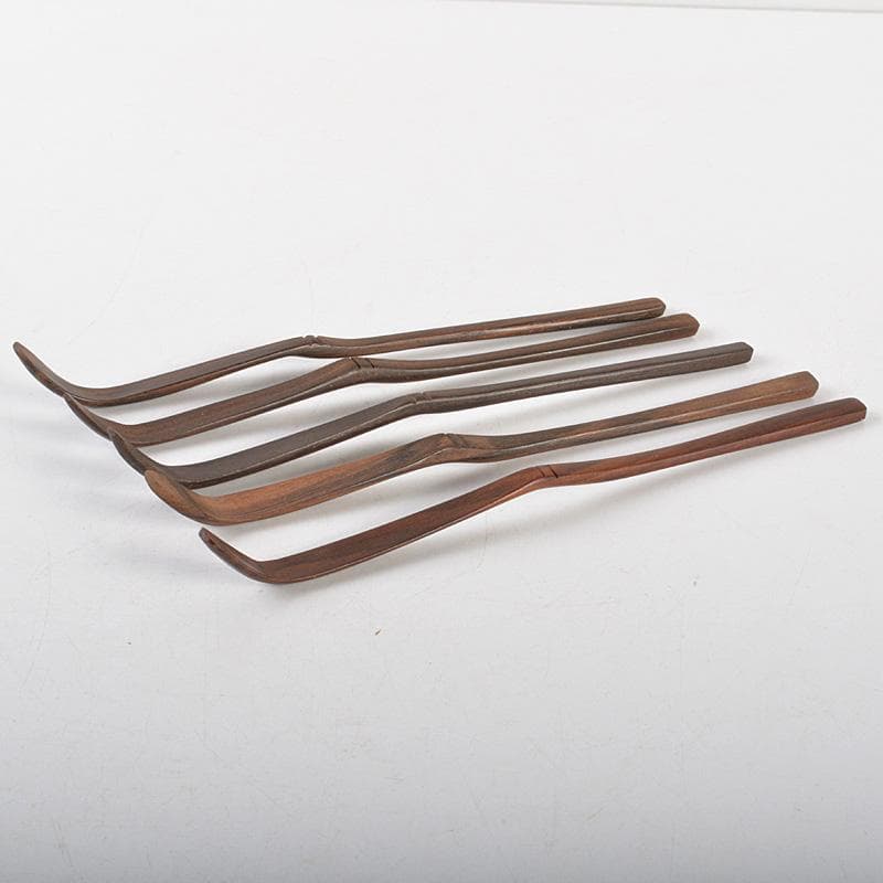 茶道具 黒柿製 茶杓 5点まとめて 箱付 N 6403