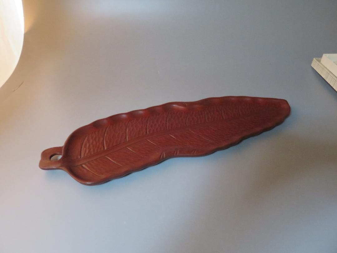 ◇400◇煎茶道具 煎盆 葉盆一文字 芭蕉葉盆(小) 花梨