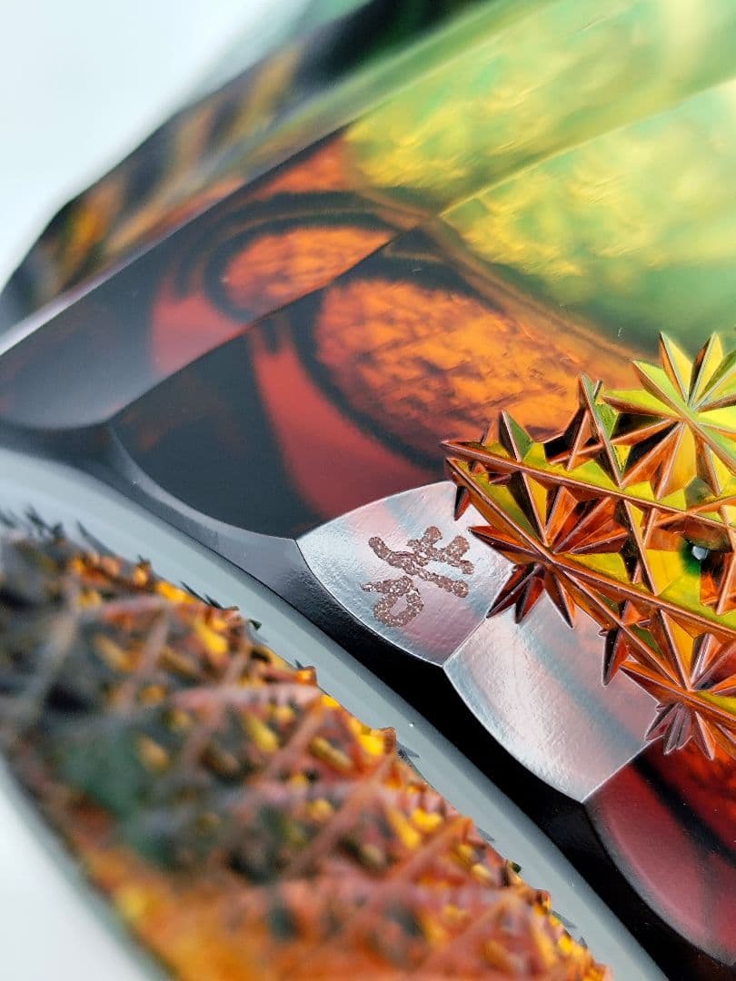 最上位作☆但野英芳 江戸切子 『風神』ロックグラス（切子 江戸切子