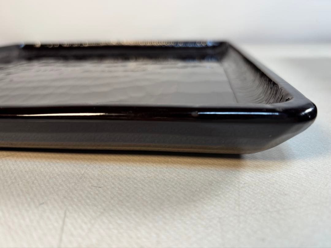 アンティーク　讃岐彫　古い松材のくり貫き角盆(四方盆)5枚セット　①