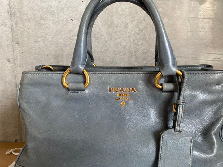 【売り切り価格】【ヴィンテージ】PRADA プラダ　トートバッグ　ブルー