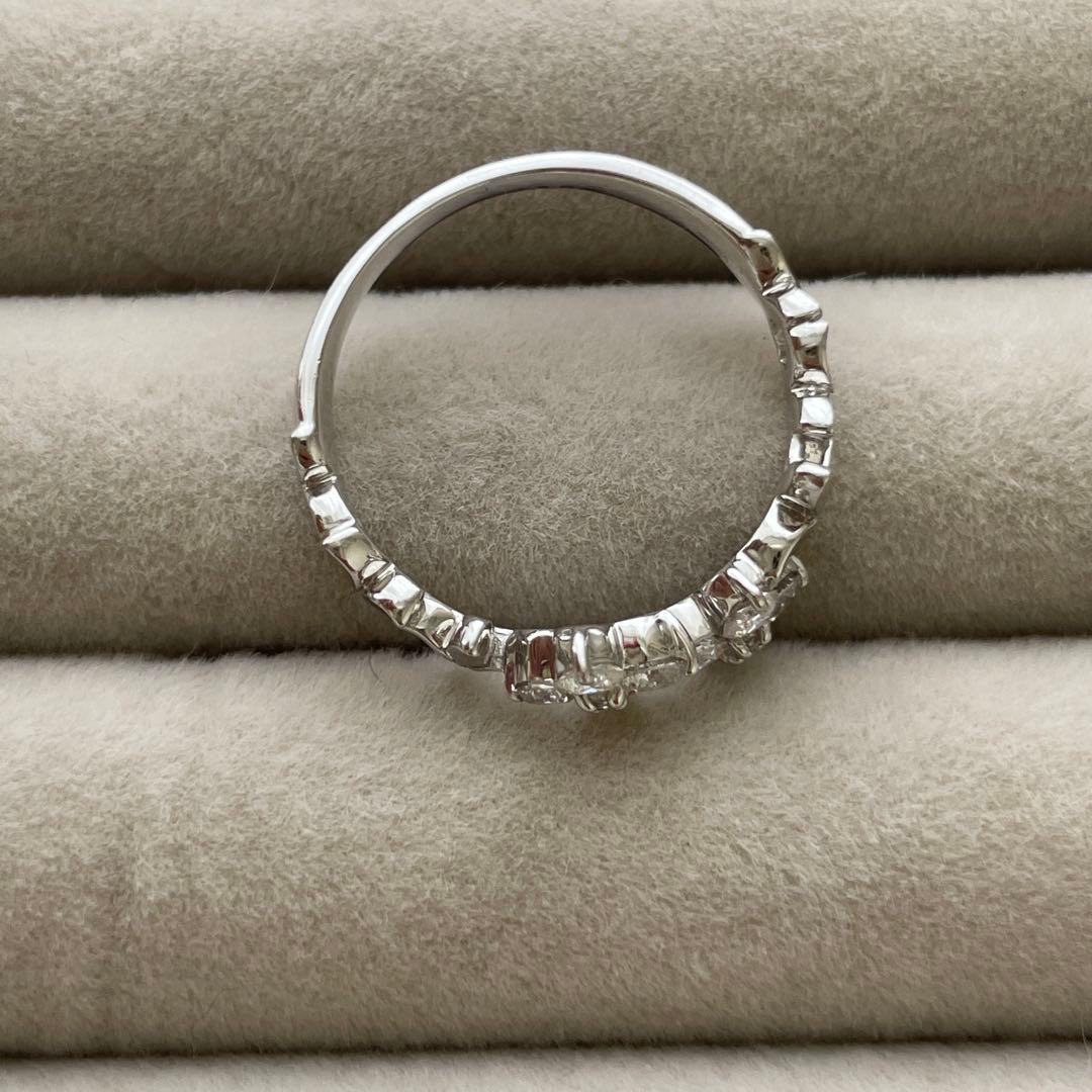 #13号♡K18WG♡0.52ct四葉モチーフリング