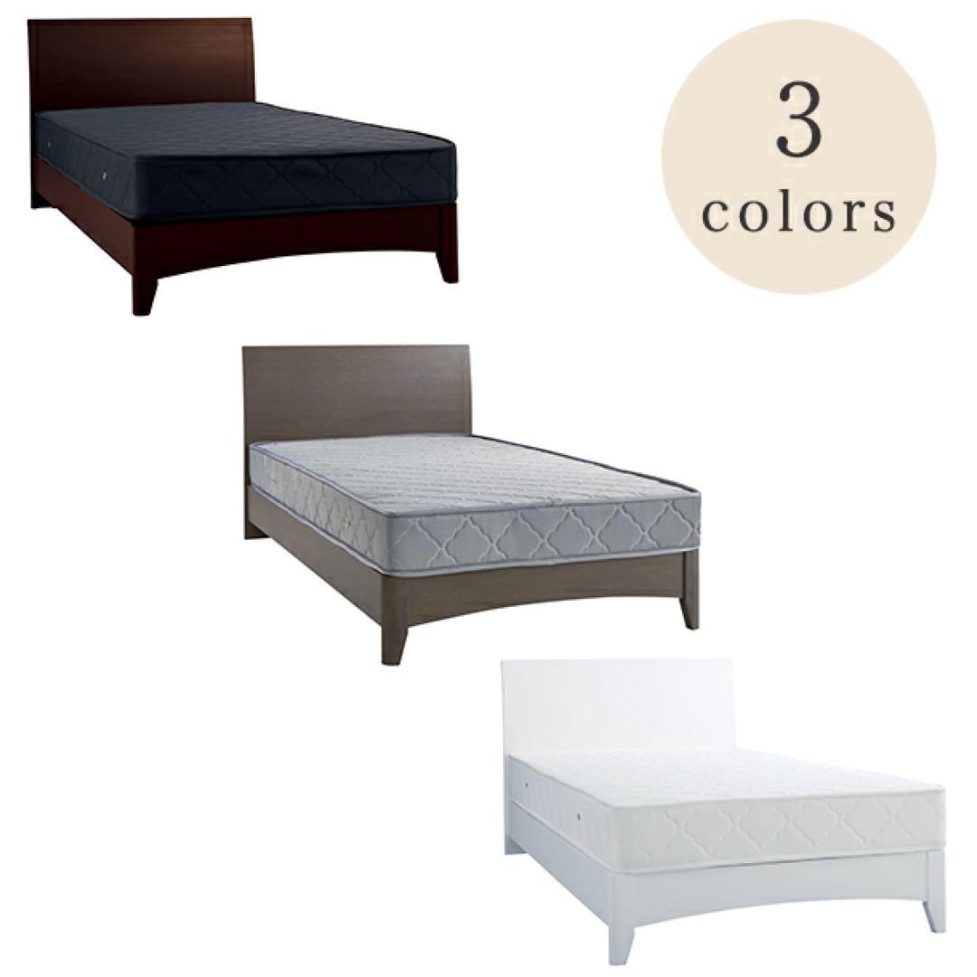 桜屋工業 シングルベッド ウッディグレー ホワイトマットレスセット 新品