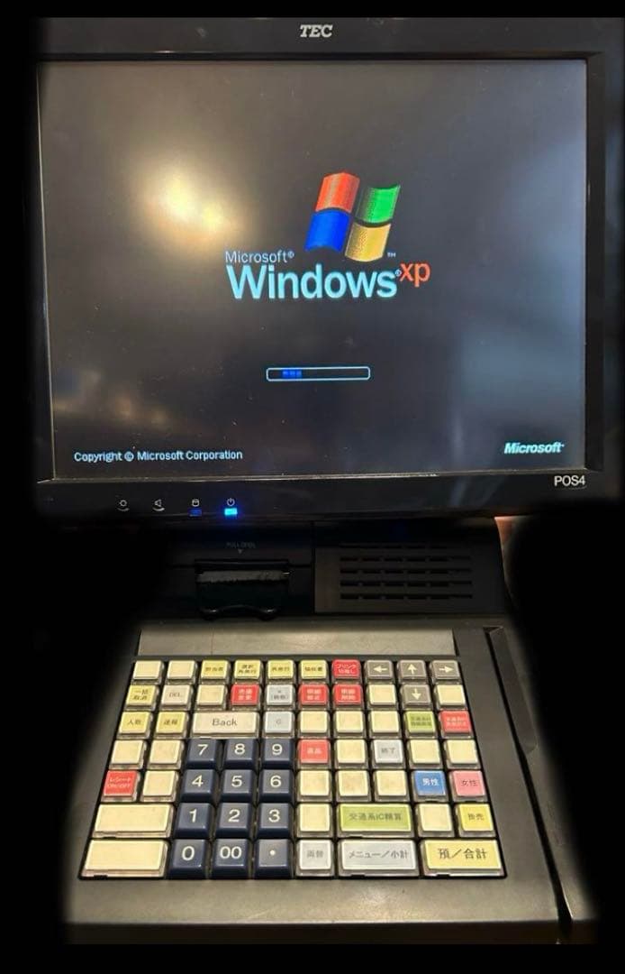 TEC POS レジ QT-100 電源コード ハンドスキャナー付き