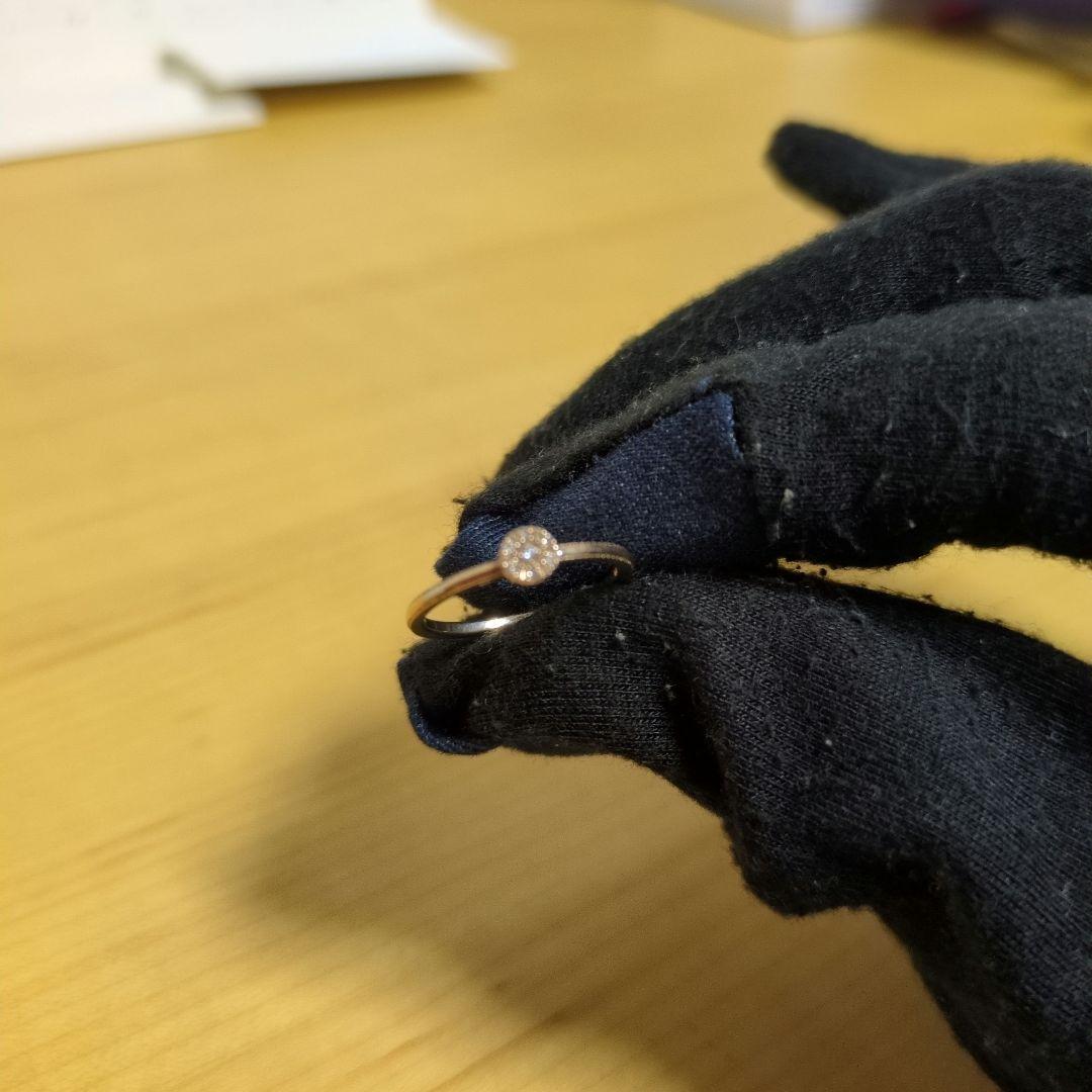 agete 18K ダイヤモンドリングと10K ダイヤモンドリング 7号