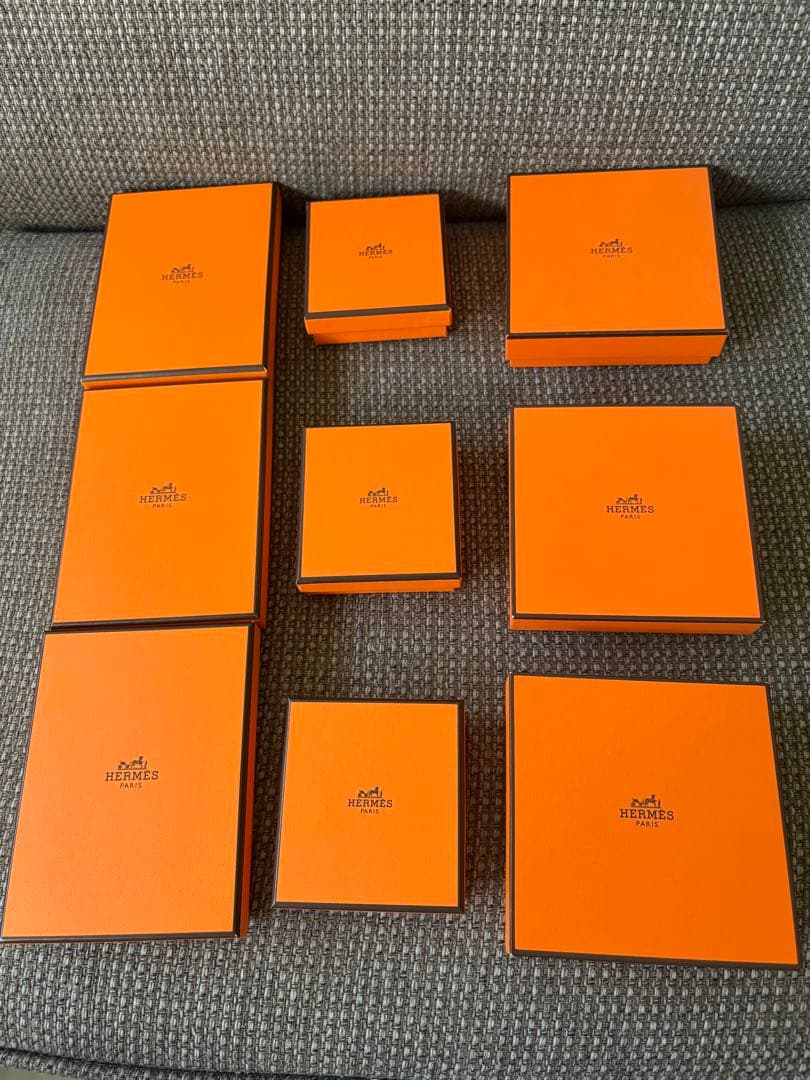 正規品 美品エルメス 時計 ネックレス ピアスなど 入れ 空箱 巾着袋 9