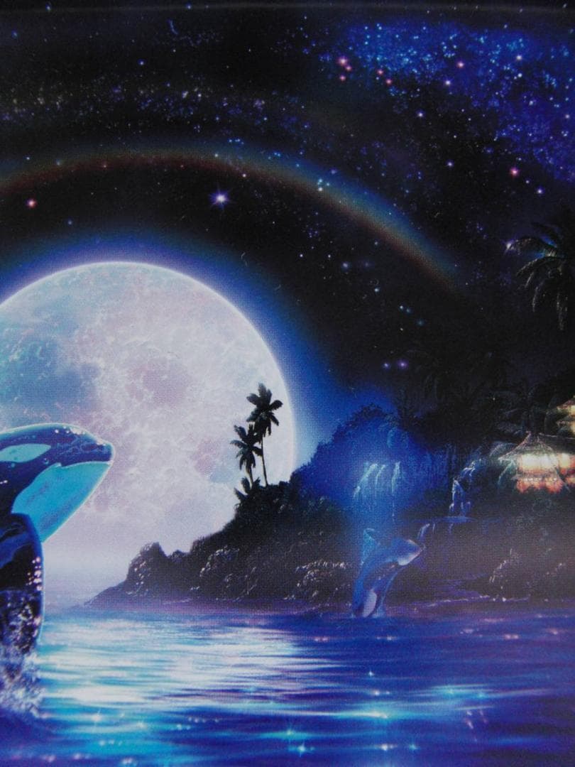 クリスチャン・ラッセン、【オルカムーン3】、希少な額装用画集より、状態良好